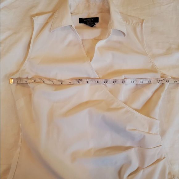 Express White Collared Wrap Blouse M - Picture 7 of 9
